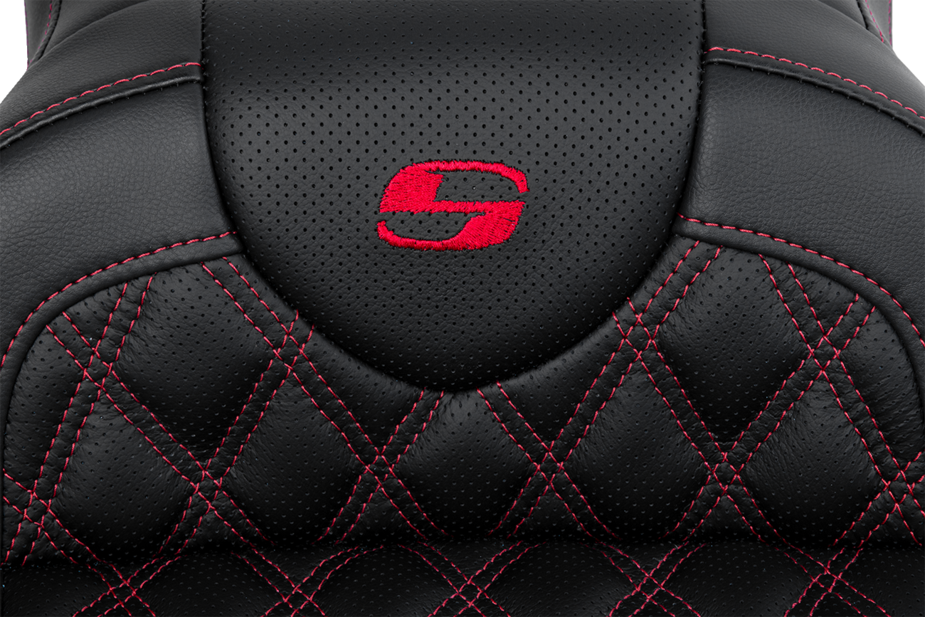 Roadsofa™ Lattice Stitch Seat - Roadsofa™ Seat - with Backrest - Red Stitch - FL '08-'23 [0801-1609] - Image 3
