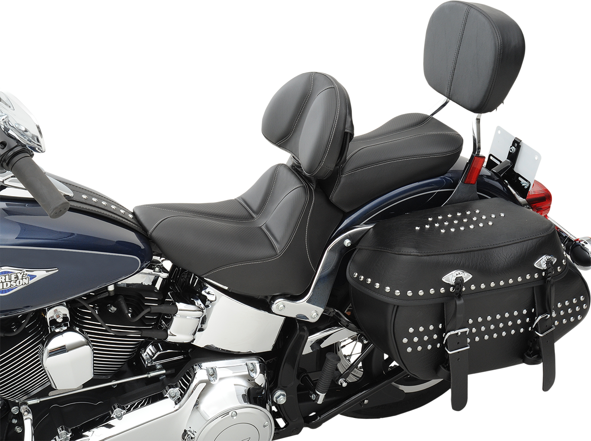Dominator Solo Seat - w/o Backrest - Black w/ Gray Stitching - FLSTC/N '06-'17 [0802-0802] - Image 6
