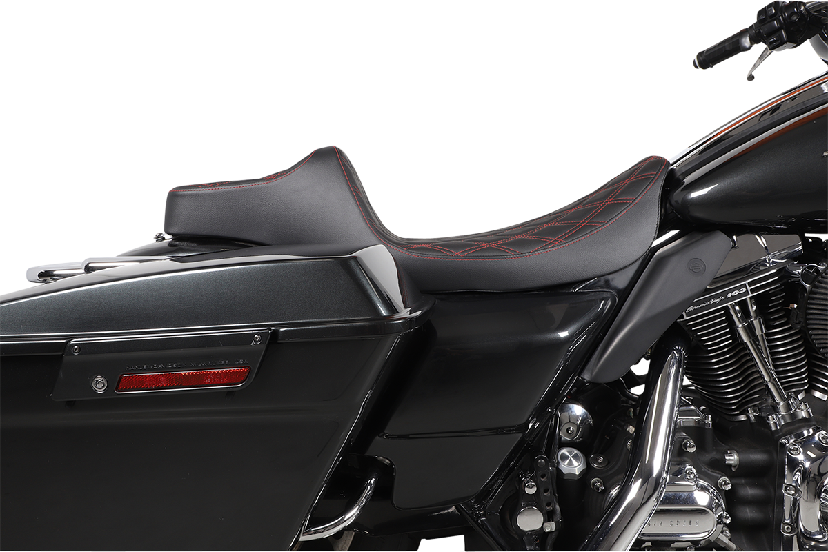Extended Reach Predator III Seat - Double Diamond - Black w/ Red Stitching - FL '99-'07 [0801-1371] - Image 5