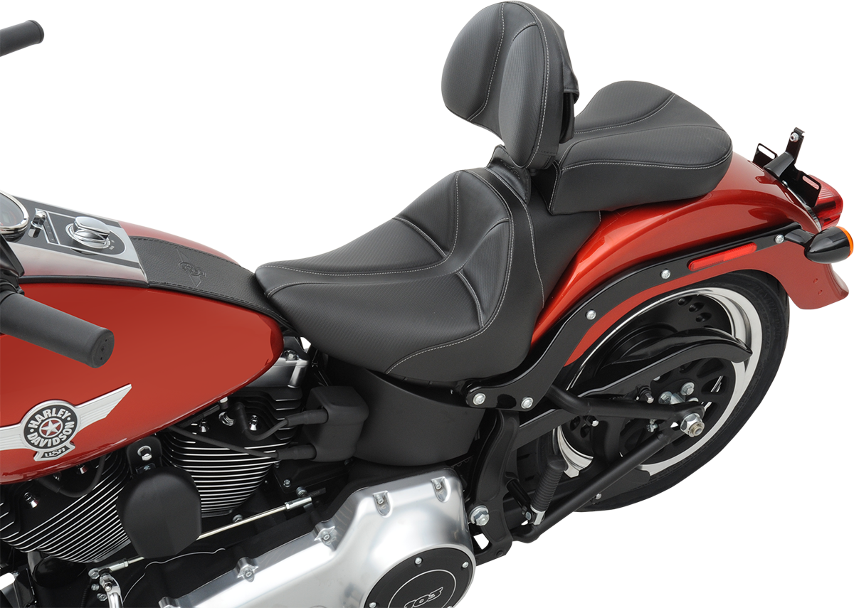 Dominator Solo Seat - w/o Backrest - Black w/ Gray Stitching - FL/FX '06-'17 [0802-0799] - Image 6