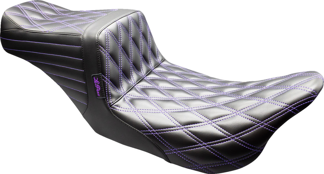 Tailwhip Seat - Black - Double Diamond - Purple Stitch - FLT/FLH '08-'23 [0801-2173]