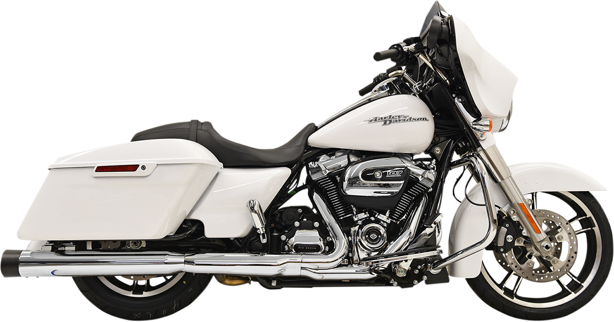 DNT Straight Can Slip-On Mufflers - DNT Straight Can Mufflers for FL - Chrome/Black [1801-1082]