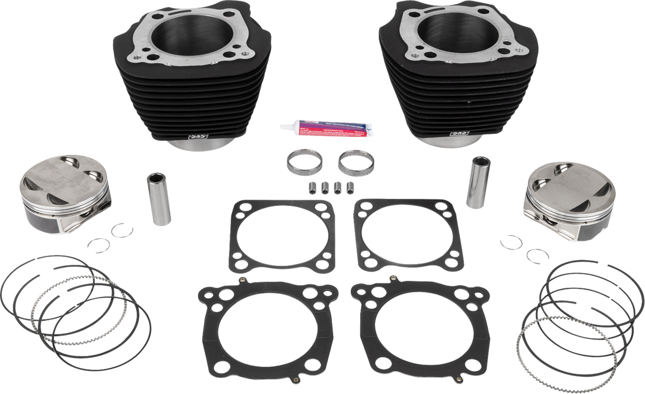 Big Bore Cylinder Kit - 136" Cylinder Kit - 4.625" Stroke - Wrinkle Black w/o Highlighted Fins - M8 [0931-1208]
