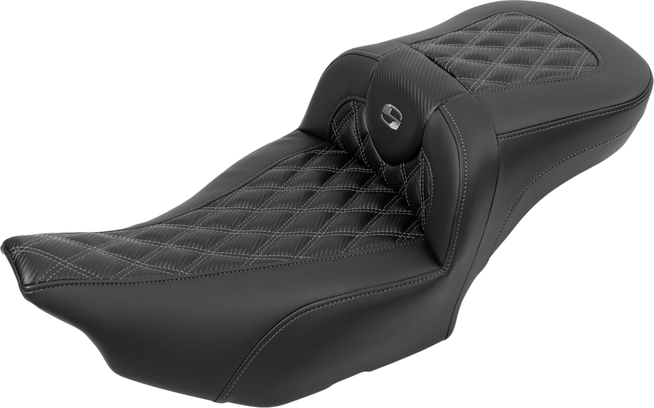 Roadsofa™ Extended Reach Seat - without Backrest - Lattice Stitch - Gray Stitch - FLTR/FLHX '23-'24 [0801-1803] - Image 3