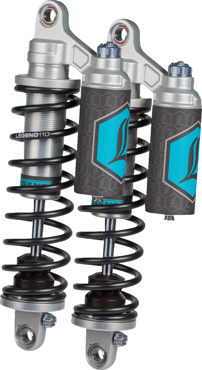 Legend REVO ARC Piggyback Coil Suspension for FXD Models - REVO ARC Piggyback Shocks - 14" - Standard - Clear - '99-'17 Dyna [1310-1940]