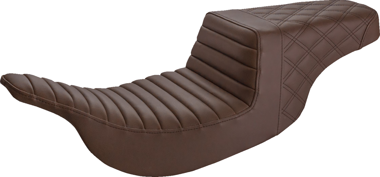 Step-Up Seat — Rear Lattice Stitch/Front Tuck-n-Roll - Step-Up Seat - Front Tuck-n-Roll/Rear Lattice Stitch - Brown [0801-1347]