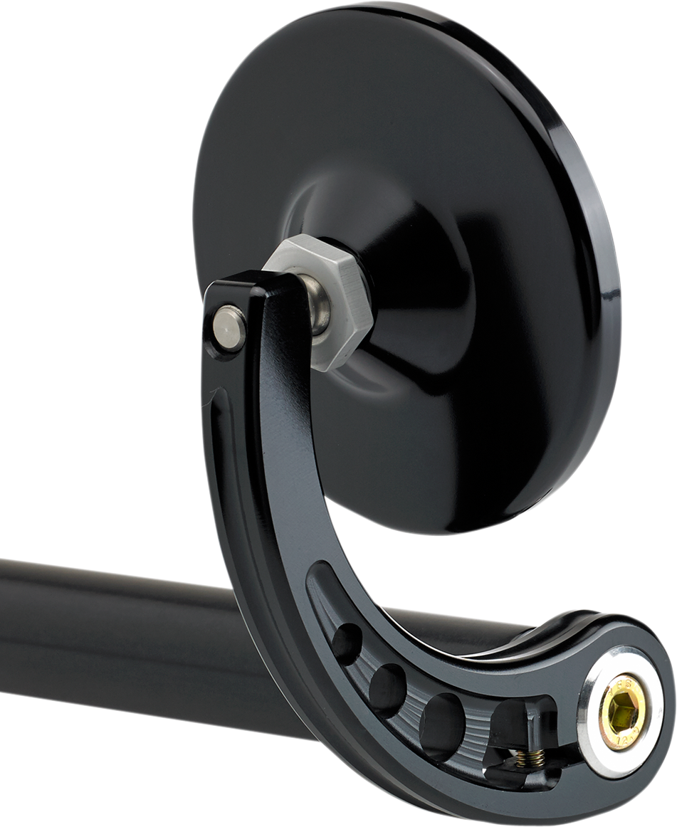 Bar End Mirror - Mirror - Bar End/Side View - Round - Black - Curved - 3-1/4" [0640-0619] - Image 2
