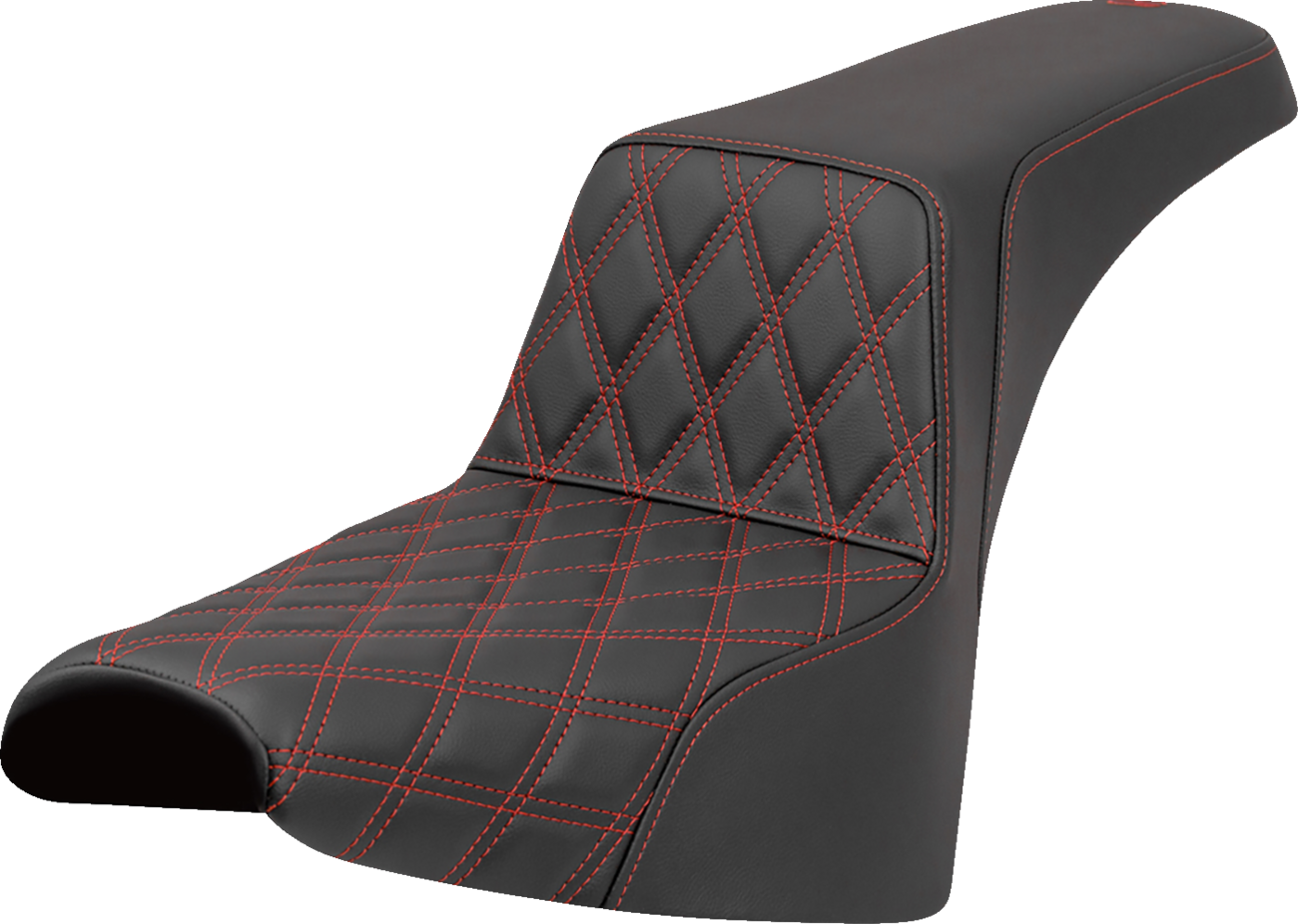 Lattice Stitch Step-Up Seat - Step-Up Seat - Front Lattice Stitch - Red Stitch - FXST/FXBB '18-'25 [0802-1651]