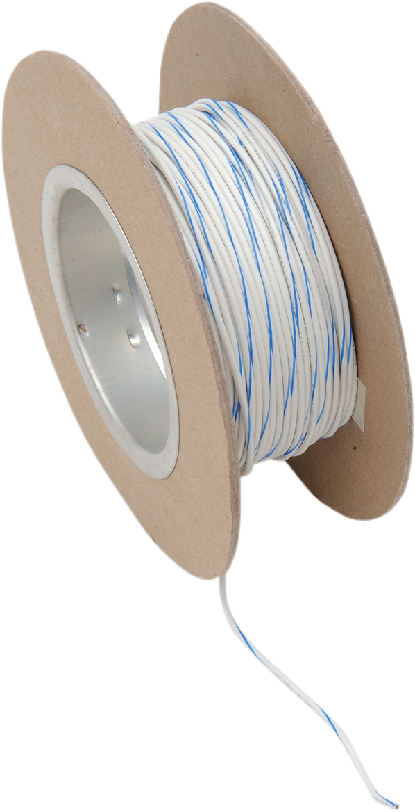 OEM Color Wire Spool - 100' Wire Spool - 18 Gauge - White/Blue [2120-0524]
