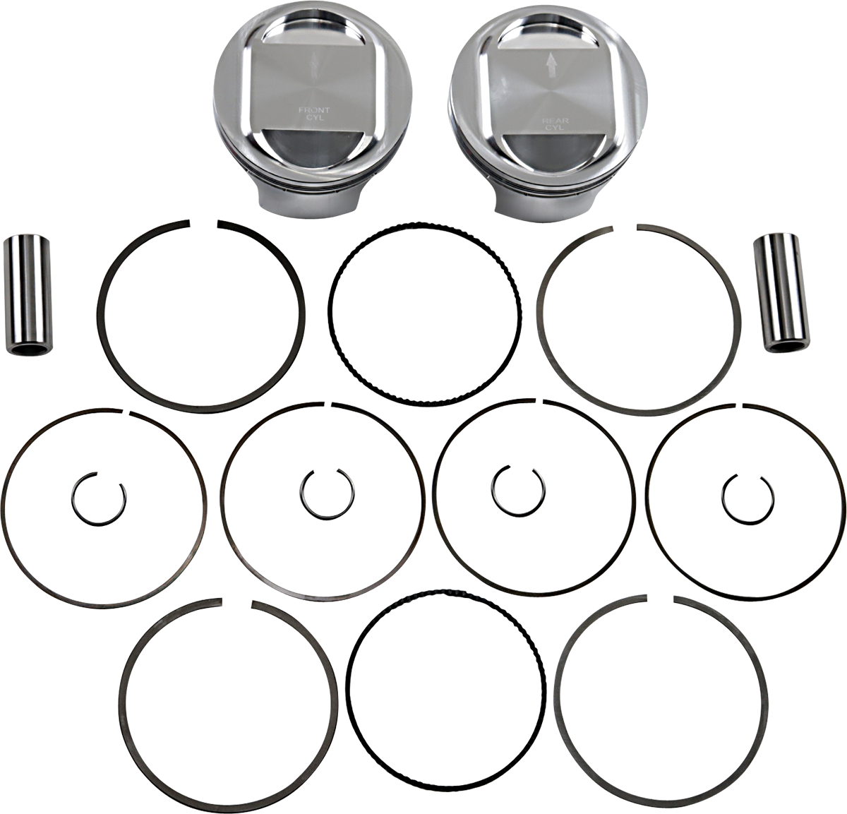 Piston Kit - Bored to 98" - 10.5:1 CR - 88"/96" Twin Cam [0910-5937]