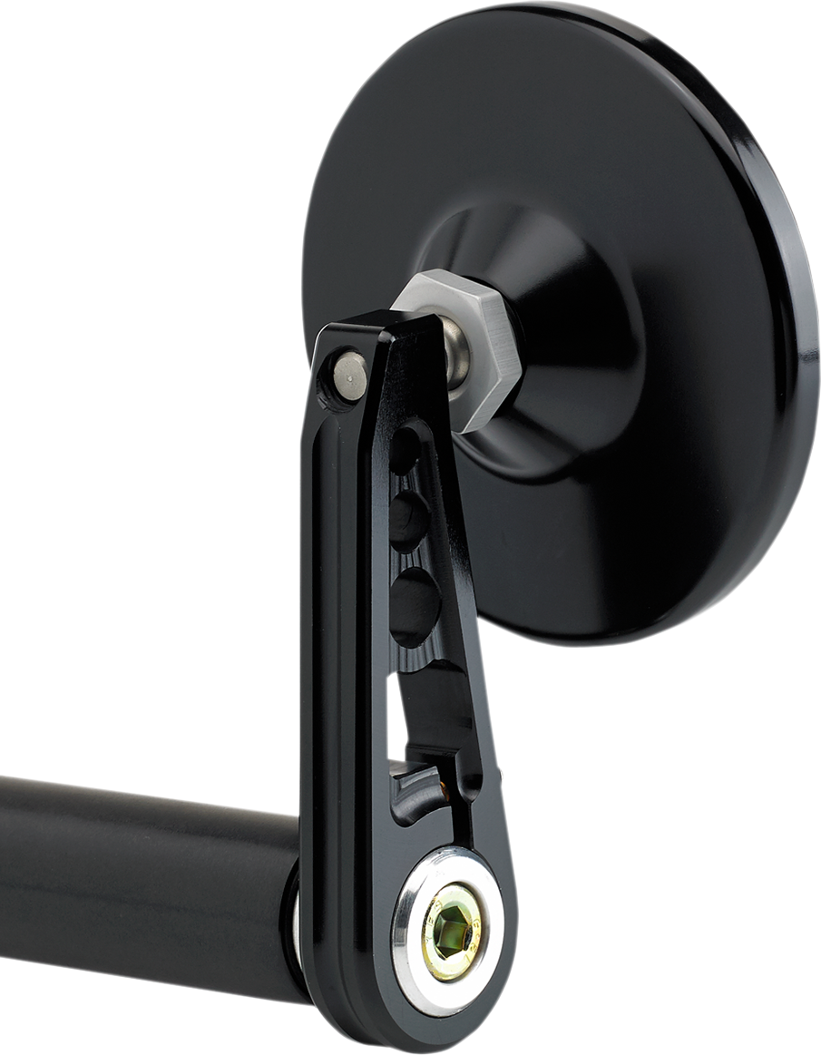 Bar End Mirror - Mirror - Bar End/Side View - Round - Black - Straight - 3-1/4" [0640-0608] - Image 2