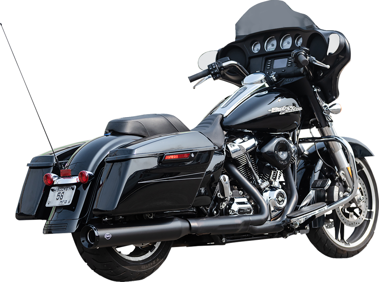 2-into-1 Swindler Exhaust Conversion Kit - 4-1/2" - Black - M8 Touring [1801-1849]