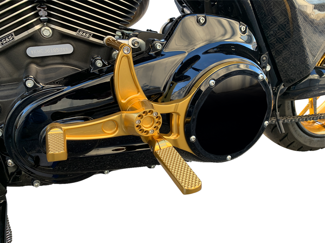 Mid Controls - Mid Control Conversion Kit - Gold - Knurled Pegs - FLH/FLT [1623-0591]