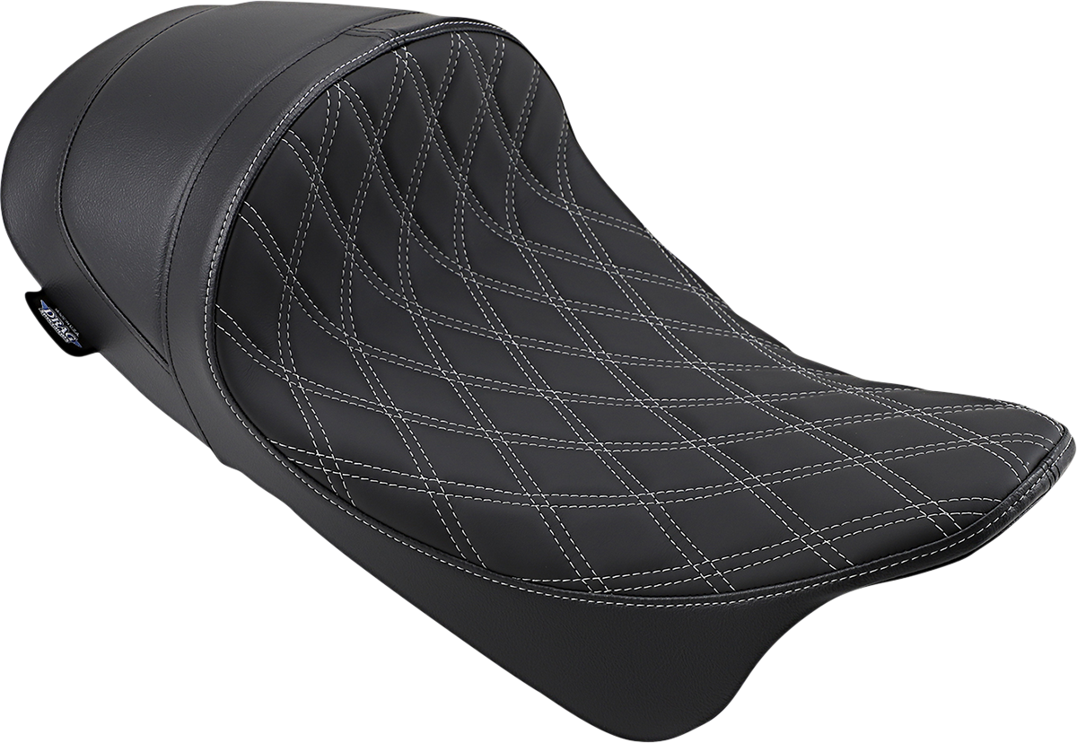 EZ-ON Mount Forward Low Solo Seat - Forward Low Solo Seat - Diamond - Silver Stitched - FL '08-'23 [0801-1253]