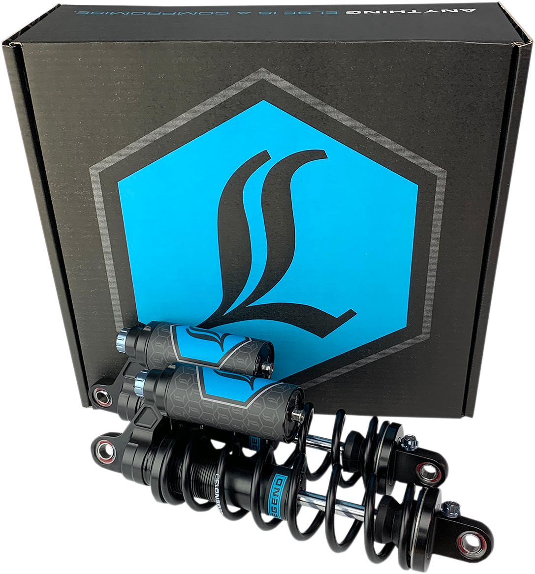Legend REVO ARC Piggyback Coil Suspension for FXD Models - REVO ARC Piggyback Shocks - 13" - Heavy Duty - Black - '99-'17 Dyna [1310-1891]