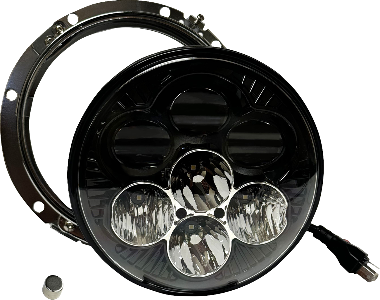 Shark Demon® 7” Round LED Headlight with Color Changing Backlight - Headlight - Shark Demon® - LED - Color Changing [2001-2925]