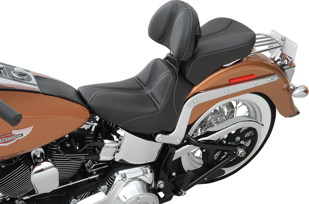 Dominator Solo Seat - w/o Backrest - Black w/ Gray Stitching - FLSTC/N '06-'17 [0802-0802] - Image 7
