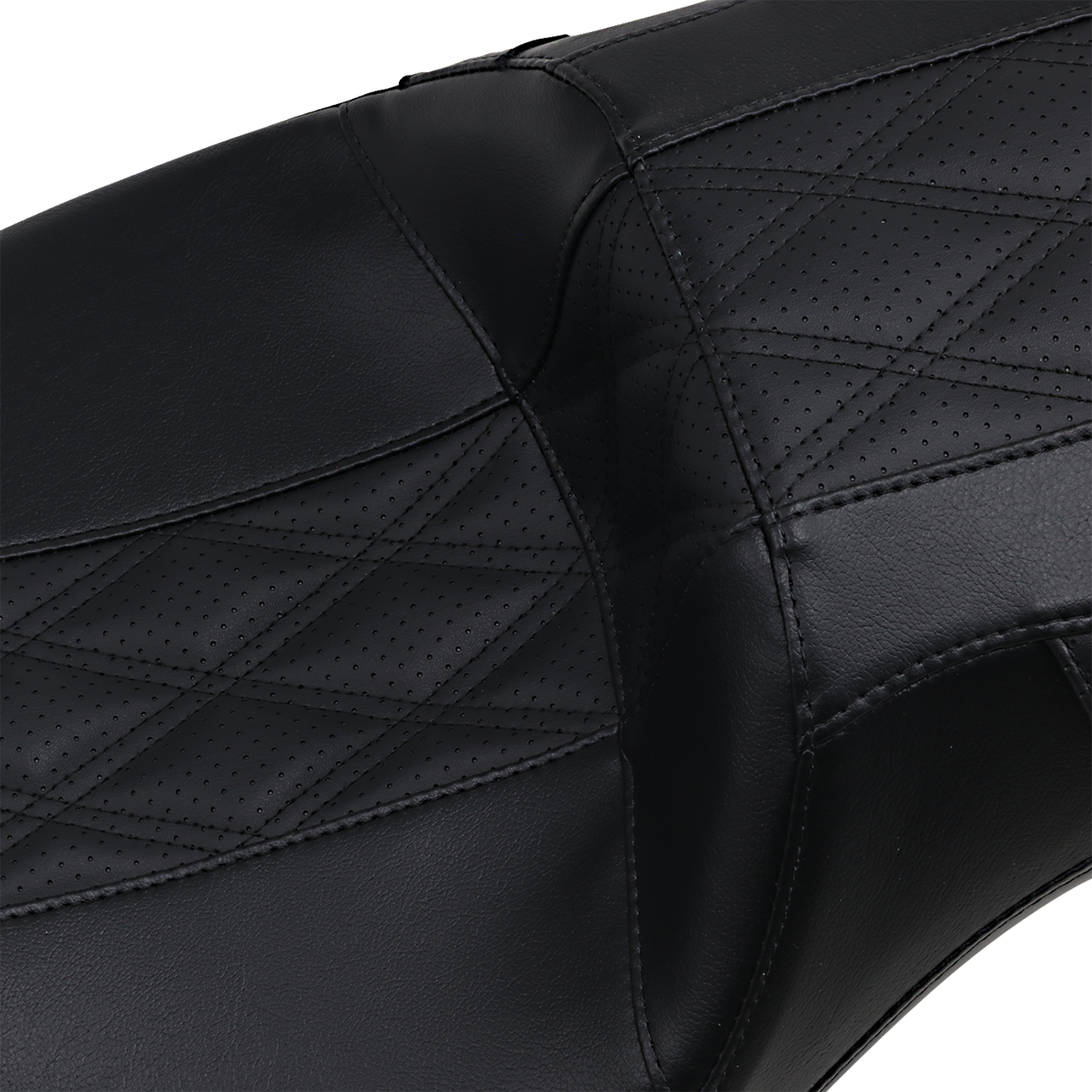 Outcast Daddy Long Legs Seat - 2-Up - w/o Backrest - Black w/Black Double Diamond Inlay - FL '08-'22 [0801-1235] - Image 2