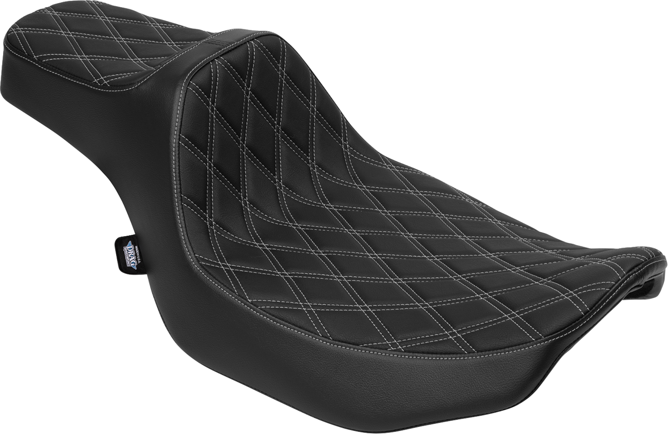 Extended Reach Predator III Seat - Vinyl - Silver Double Diamond Stitch - FLT/FLH '23-'25 [0801-2060]