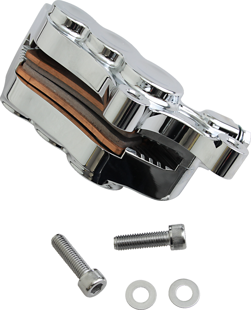 Ness Tech Six-Piston Differential Bore Caliper - 6-Piston Caliper - Front Right - Chrome - 11.8" [1701-0610] - Image 2