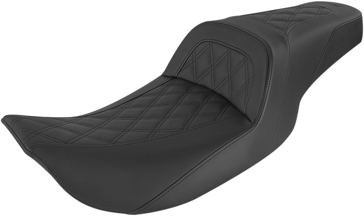 Slim Lattice Stitched Seat - Slim Seat - Black - Lattice Stitch - '99-'07 FL [0801-1280]