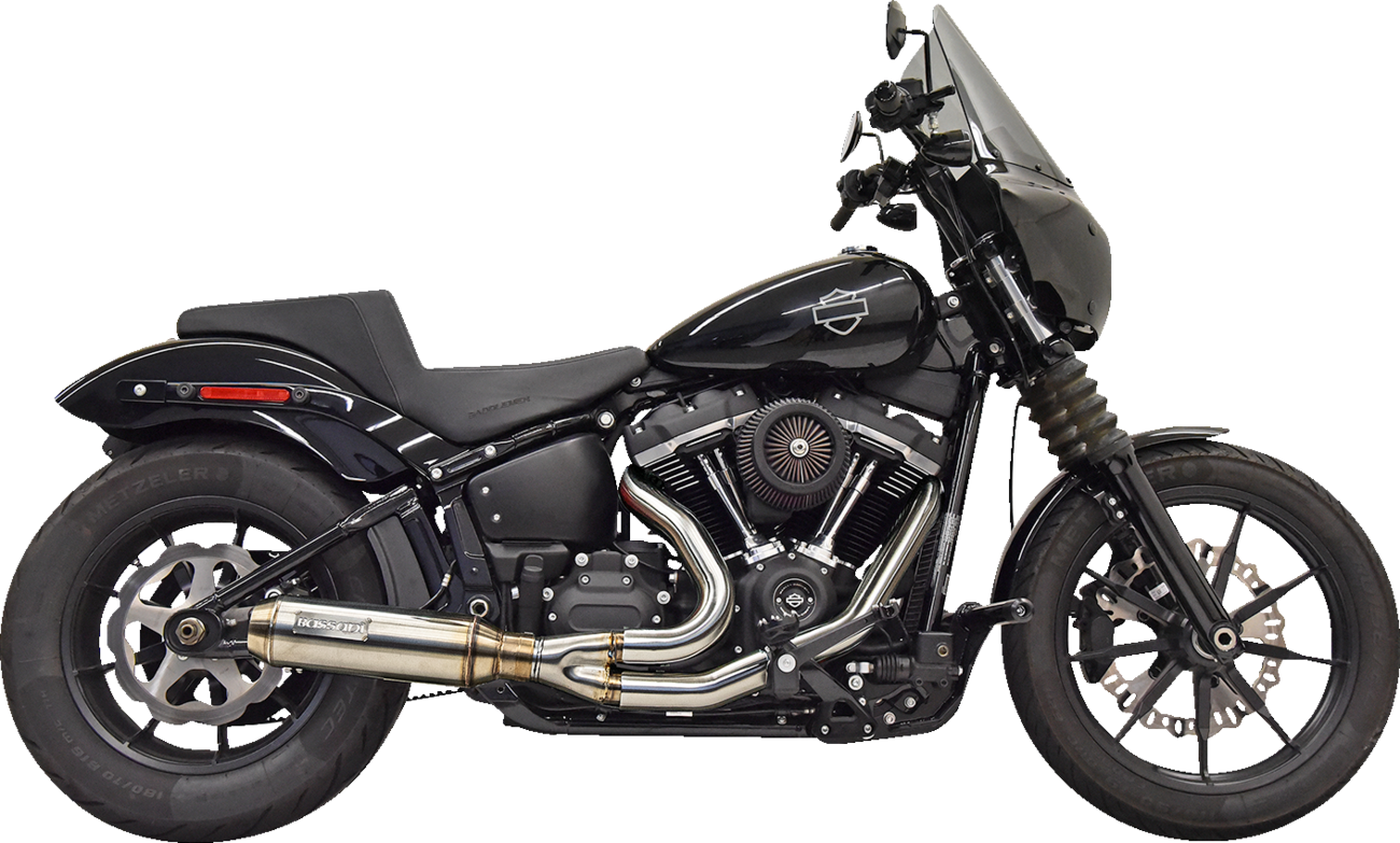 2-into-1 Super Bike Exhaust System with 4" Muffler - Stainless Steel [1800-2656]