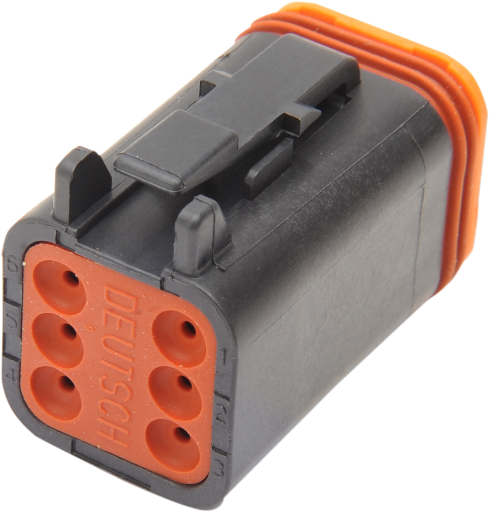 Deutsch DT Sealed Connector Component — Wiring Connector - Deutsch Plug - 6 Pin - Black [2120-0058]