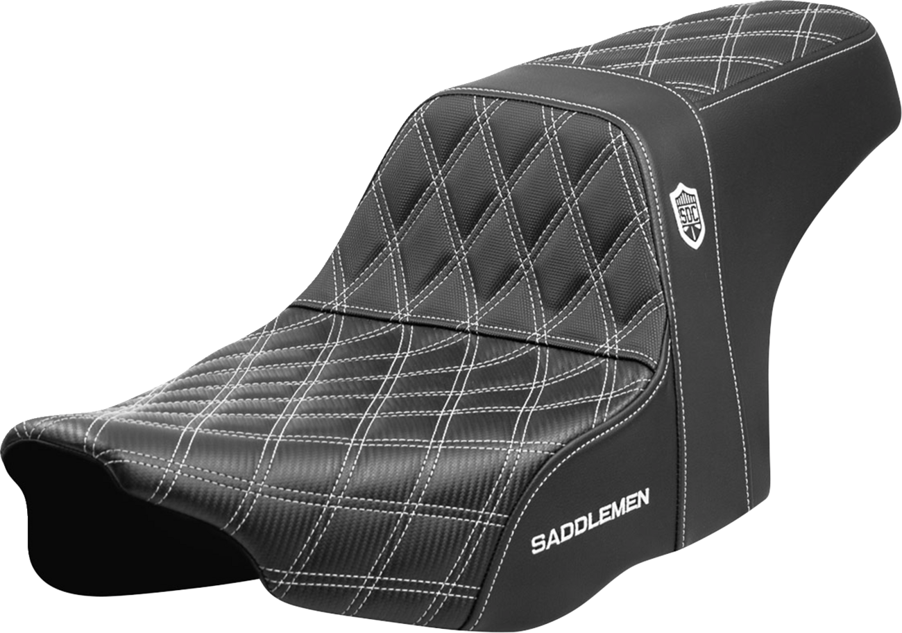 Pro Series SDC Performance Grip Seat - Pro Series SDC Performance Seat - White Stitching - w/o Backrest - FLT/FLH '23-'24 [0801-2005]