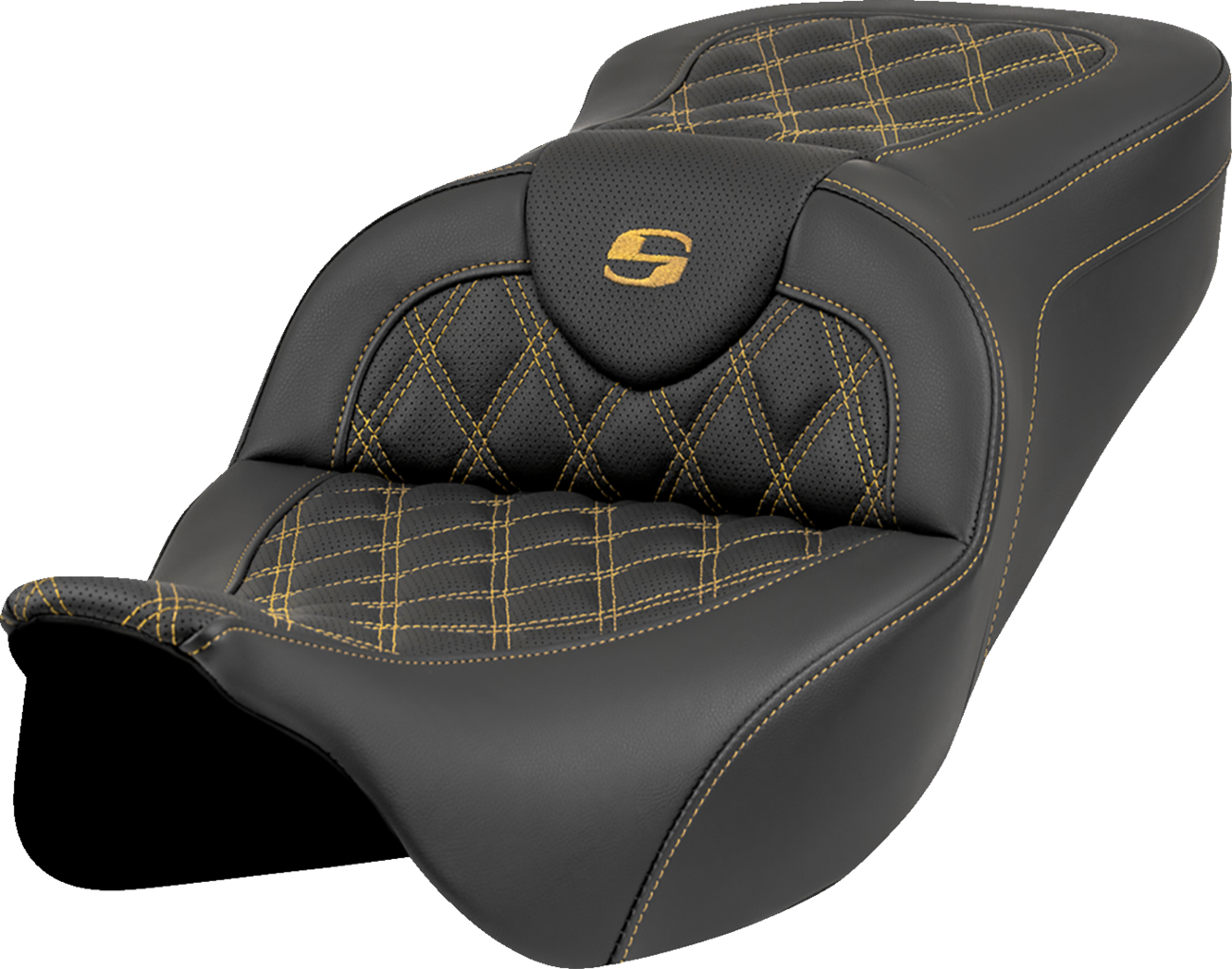 Roadsofa™ Seat - Lattice Stitch - Gold Stitch - w/o Backrest - FL '08-'23 [0801-1988]