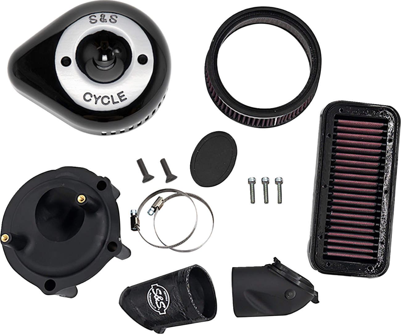 Stealth Air Cleaner Kit with Cover - Black - Indian [1010-3407]