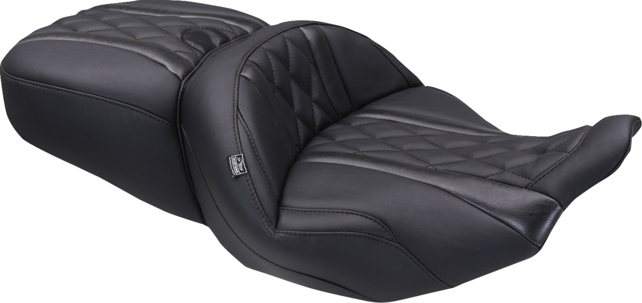 Deluxe Touring Seat - Deluxe One-Piece, 2-Up Seat - Diamond - Black Stitch - FLT/FLH '23-'25 [0801-2127]
