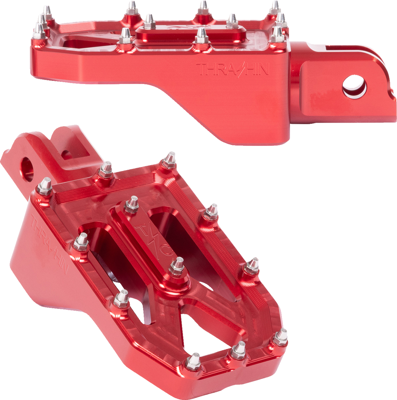 Aggressor Foot Pegs - Front - Red - FL/FX '18-'25 [1620-2775]