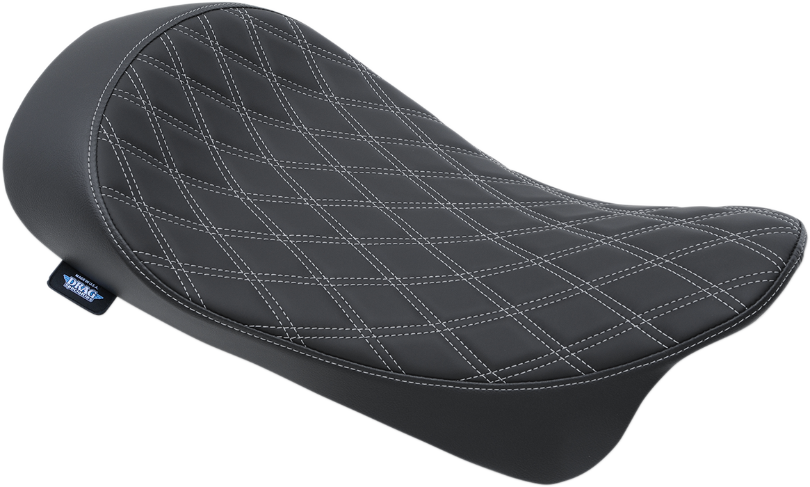 EZ-ON Mount Low-Profile Solo Seat - Low Solo Seat - Double Diamond - Silver Stitch - FL '08-'23 [0801-1153]