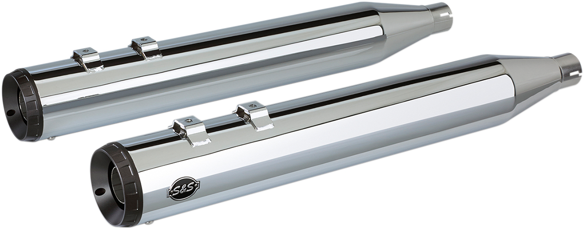 Grand National Slip-On Mufflers - Chrome - FLT '95-'16 [1801-1205]