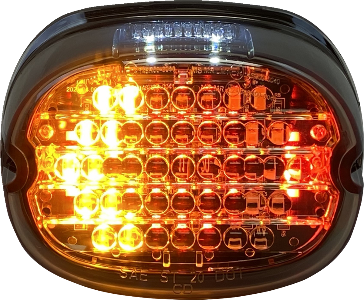 Low Profile LED Taillight with Integrated Auxiliary Turn Signals - Taillight w/ Integrated Turn Signal - Top Window - Smoked Lens [2010-1445]