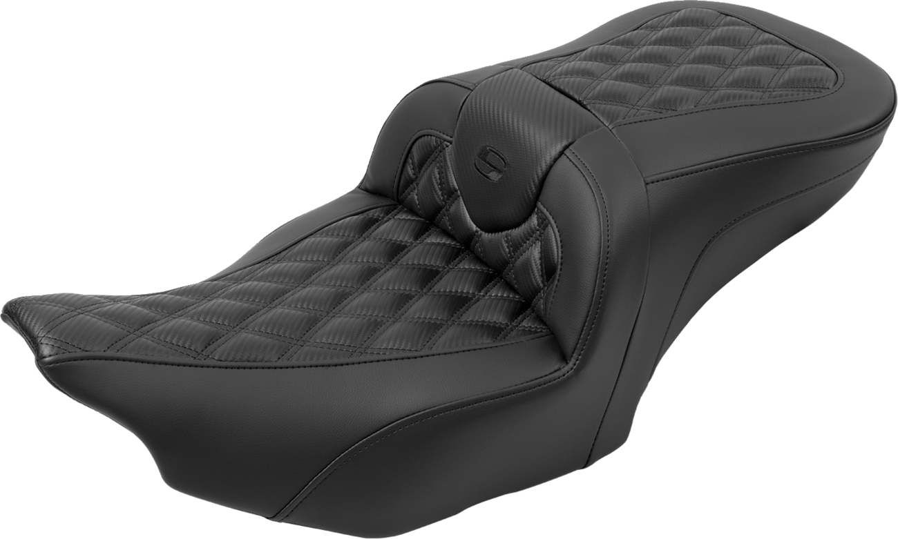 Roadsofa™ Lattice Stitch Seat - RoadSofa™ Seat - with Backrest - Carbon Fiber - Lattice Stitch - FLTR/FLHX '23-'24 [0801-1786] - Image 6