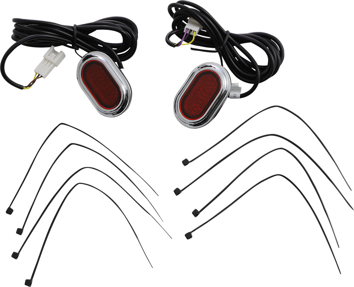 PLUGZ™ Antenna Grommet Lights - Antenna Grommet Light - Red Lens - Chrome [2040-2745]