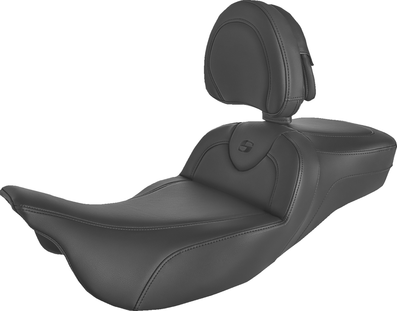 Roadsofa™ Extended Reach Seat - Black/Black Stitching - w/ Backrest - FL '08-'24 [0801-1400]