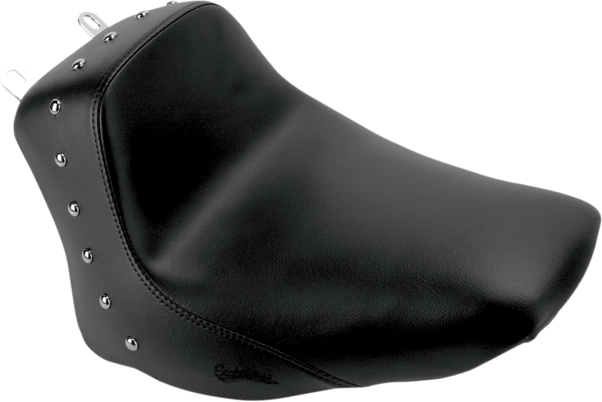 Heels Down Solo Seat - Without Backrest - Studded - Black - FLSTC [0802-0596]