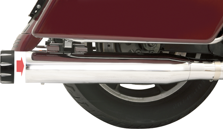 Quick Change Series Slip-On Mufflers - 4" Quick Change Series Slip-On Mufflers - Chrome - FL '95-'16 [1801-0542]