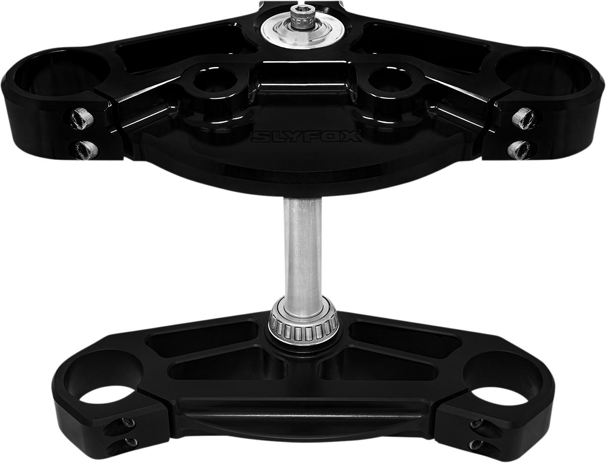 49 mm FLH Triple Tree Set - Triple Tree - 49 mm - Black Anodized - Upper/Lower [0408-0397]