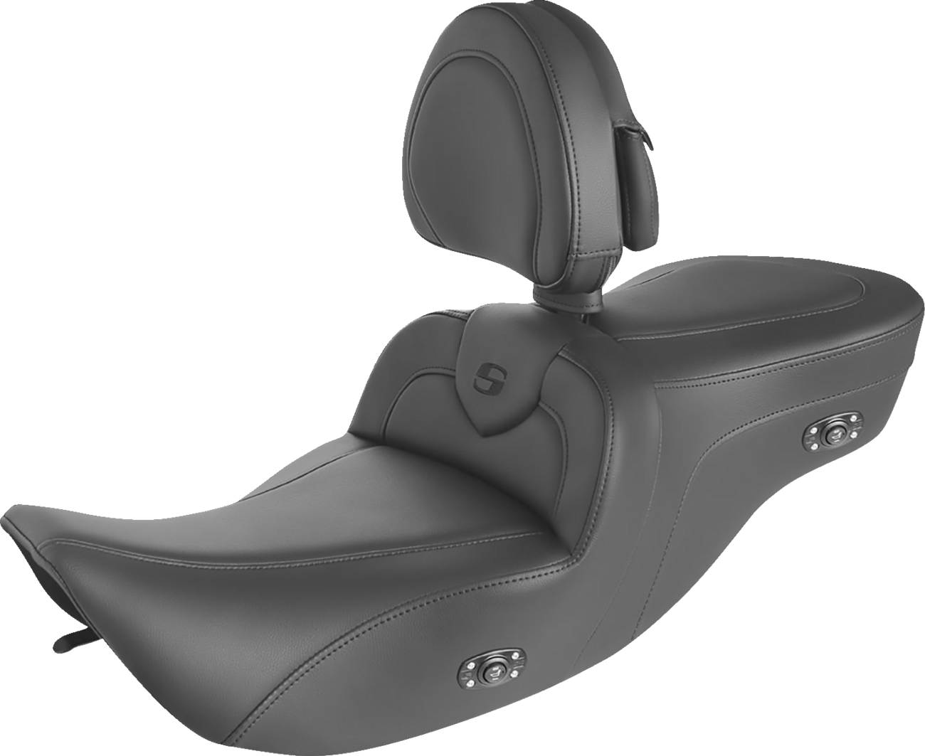 Heated RoadSofa™ Seat - With Backrest - Black W/Black Stitching [0801-1417]