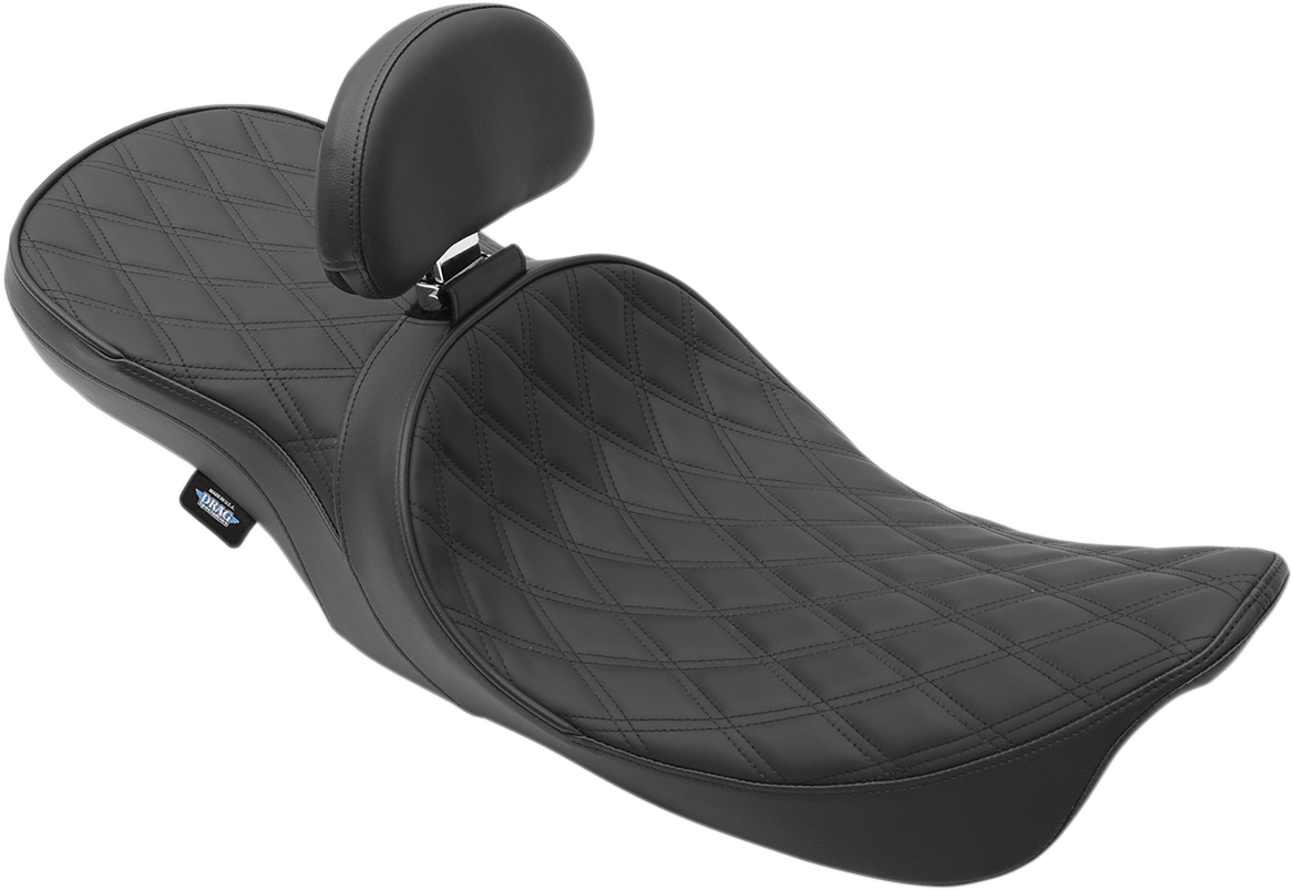 Low Profile Touring Seat - Low Touring Seat - Solar Reflective - Diamond - with Backrest Receiver - FL '99-'07 [0801-1104] - Image 3