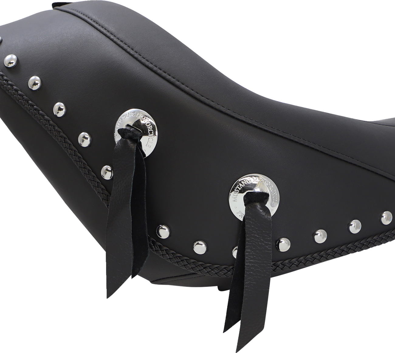 Wide Solo Seat with Removable Backrest - Wide Solo Seat - With Backrest - Black - Studded w/ Concho - Softail '06-'17 [0802-0534] - Image 3