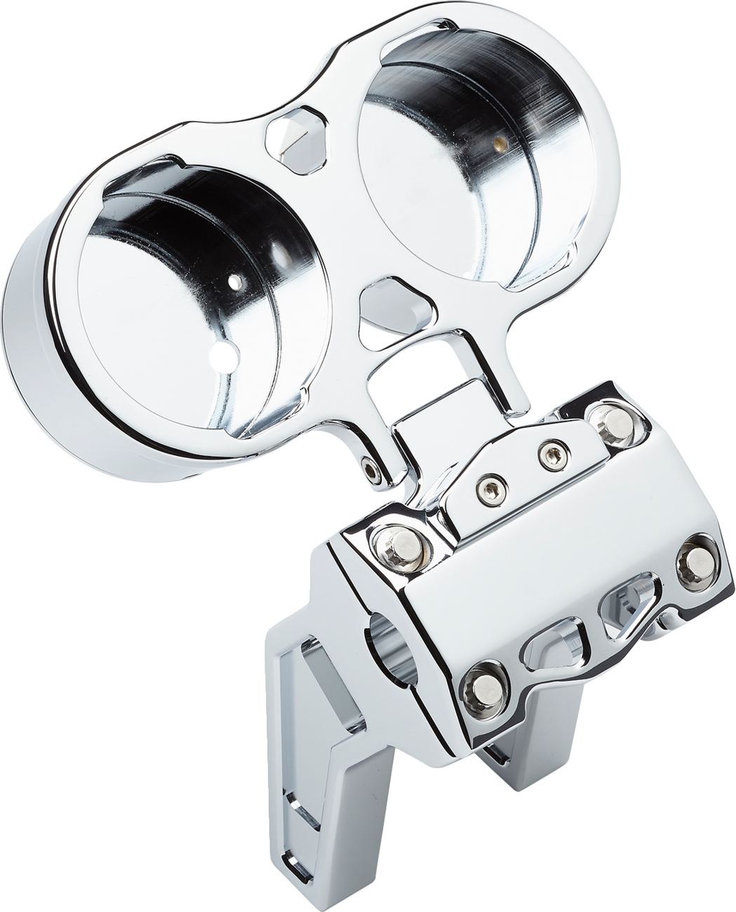 Gauge Mount for Performance Risers - Gauge Mount - Dual - Chrome - Dyna/Sportster [2201-0253] - Image 2