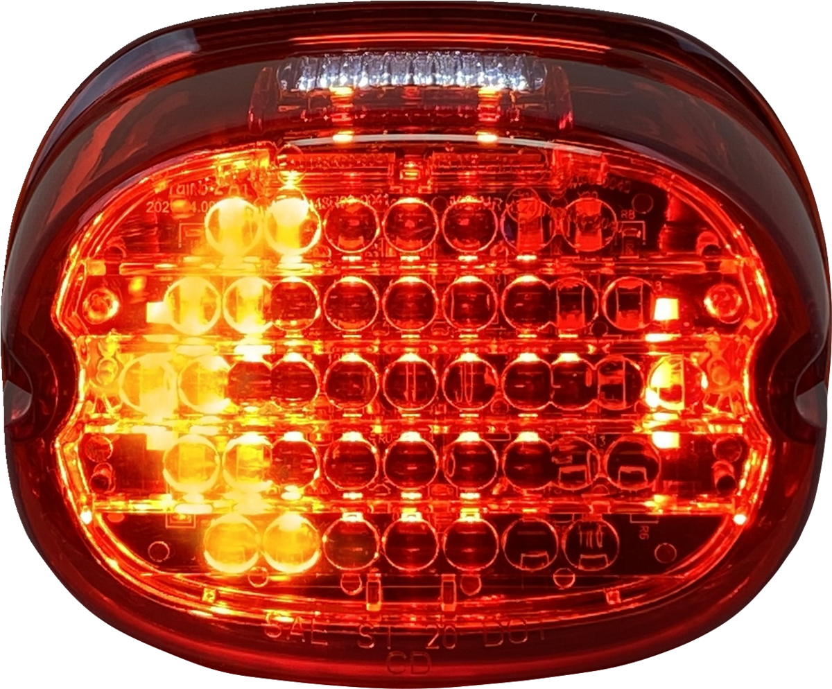 Low Profile LED Taillight with Integrated Auxiliary Turn Signals - Taillight w/ Integrated Turn Signal - Top Window - Red Lens [2010-1444]
