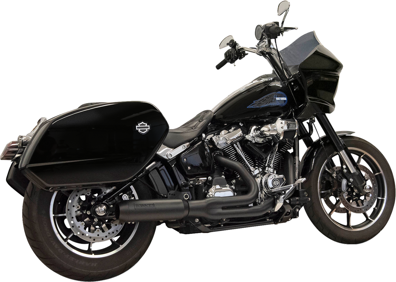 2-into-1 Road Rage Exhaust System with Superbike Muffler - 4" - Black - Softail M8 [1800-2756] - Image 2