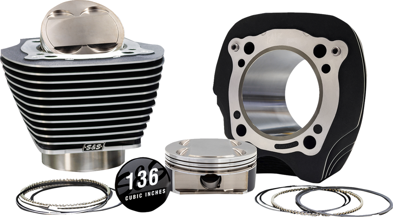 132" High Compression / 136" Big Bore Kit - 132" High Compression | 136" Big Bore Kit - 4.320" Bore - Black w/Highlighted Fins - M8 [0904-0148]