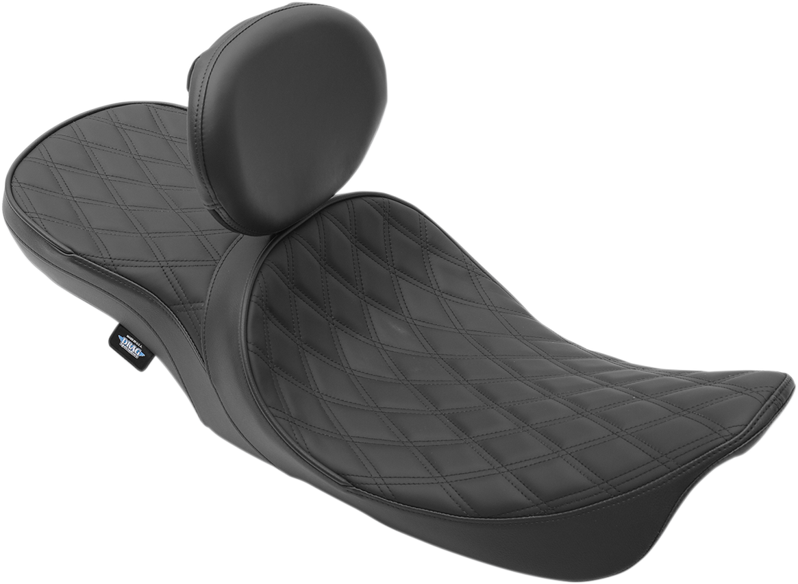 Low Profile Touring Seat - Low Touring Seat - Solar Reflective - Diamond - with Backrest Receiver - FL '99-'07 [0801-1104] - Image 2