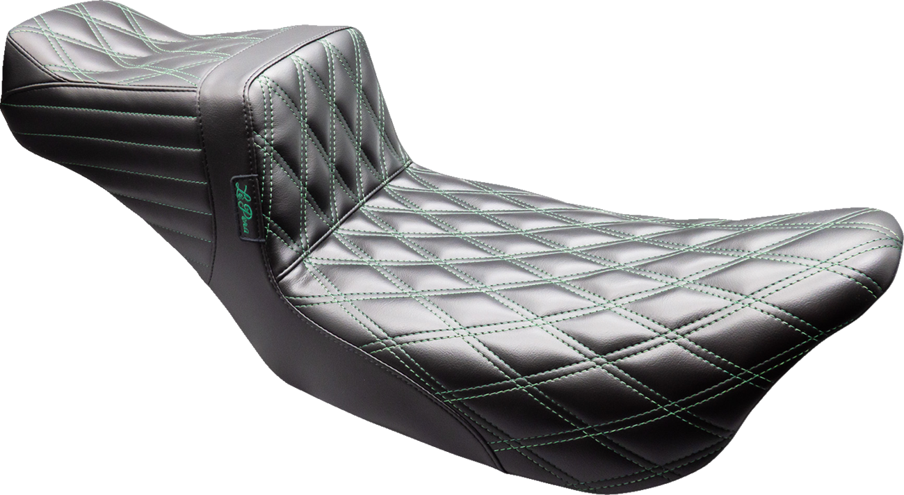 Tailwhip Daddy Long Legs Seat - Black - Green Double Diamond Stitch - FLT/FLH '08-'23 [0801-2177]